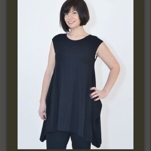 Bryn Walker Zia Top Tunic Bamboo Organic Cotton Lagenlook Sleeveless Draped